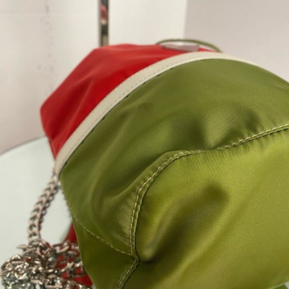 PRADA TESSUTO NYLON MINI DRAWSTRING BAG WITH CROSSBODY CHAIN - Picture 7 of 15